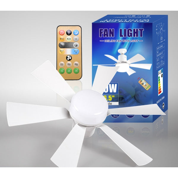 Remote-Control 3-Speed LED Fan Bulb for Rooms