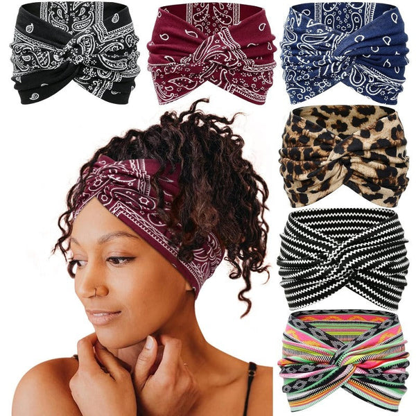 YOPOLL Boho Headbands – 6PCS Soft Twist-Knot Hairbands for Women, Yoga, and Daily Wear